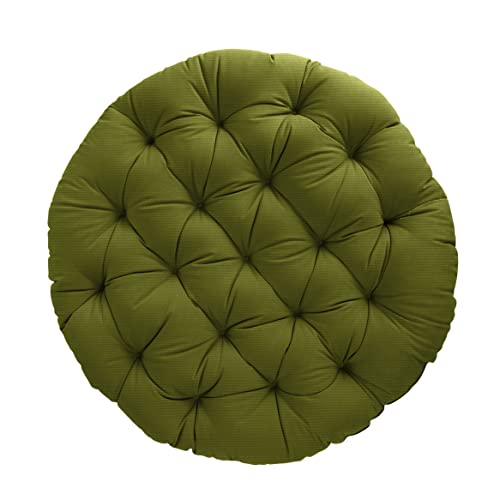 Sorra Home Tufted Papasan Cushion - Bucket & Moon Chair Comfy Round Cushion - Floor Pillow with Plush Foam for Indoor Furniture (Frame Not Included) - Avocado (44" x 44" x 4") - color: Avocado, size: 44 in x 44 in x 4 in