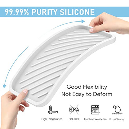 Silicone Sponge Holder-Large Thick Durable 10" Sink Organizer Tray-Kitchen | Thick Durable Sponge Caddy, Large Sink Tray, Dish Soap & Scouring Pad Holder, Countertop Drip Tray, Easy Clean, Rust-Proof - color: C-wh, size: 10x5.1inch