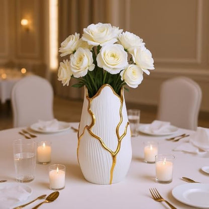 Ceramic Vase Round Circle Sculptural with Polished Decorative Presence and Smooth Finish Suitable for Dining Tables Consoles Shelves Home Decoration, L 21.5cm W 7.5cm H 28cm - size: L 21.5cm W 7.5cm H 28cm
