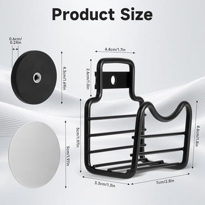 Magnetic Sponge Holder for Kitchen Sink | Strong Magnetic Stainless Steel Rack,Kitchen Accessories,Dish Sponge Organizer, Scrubber Caddy, with Extra Metal Plates