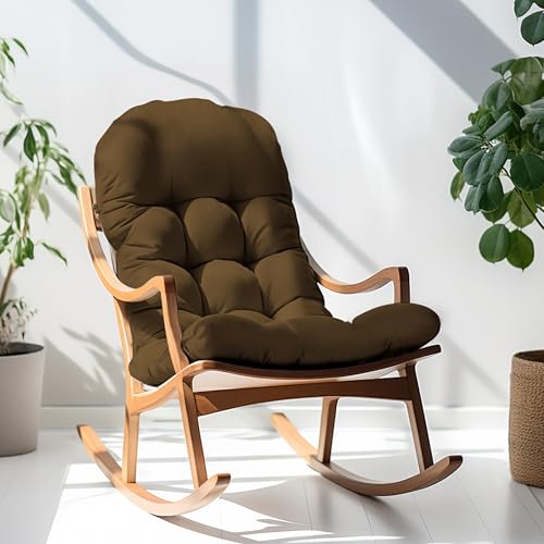 Adirondack Chair Cushion, Rocking Chair Cushion 44x19.4x4 inch, High Back Patio Cushions of Upper and Lower with Ties, Sunscreen and Fade-Resistant (Brown, 2) - color: Brown