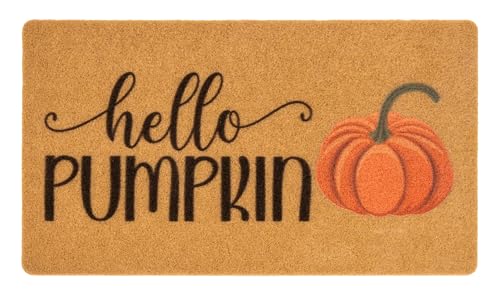 Fall-Pumpkins Welcome-Doormat Outdoor-Entrance - Thanksiving Front-Door Non-Slip Coir-Door-Mat for Porch Decor 17" X 29" - color: Brown- Style 5