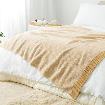 Carriediosa Heather Throw Blanket 50x60, 400GSM Ultra Soft Microfiber | Yolk Yellow, Fuzzy Fluffy Cozy Plush Knit Knitted Throws, Lightweight Cute Preppy Fall Blankets for Couch, Bed - color: Heather - Yolk Yellow, size: 50" X 60"