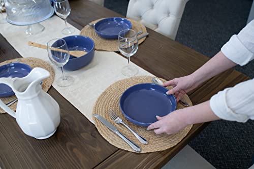 Elanze Designs Bistro Glossy Ceramic 8.5 inch Shallow Pasta Dinner Bowls Set of 4 - Perfect for Everyday uses from Italian Style Pasta to Caesar Salad, and Ramen to Pho, Violet Purple - color: Violet Purple, style: 8.5 inch Dinner