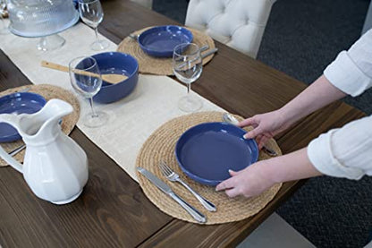 Elanze Designs Bistro Glossy Ceramic 8.5 inch Shallow Pasta Dinner Bowls Set of 4 - Perfect for Everyday uses from Italian Style Pasta to Caesar Salad, and Ramen to Pho, Violet Purple - color: Violet Purple, style: 8.5 inch Dinner