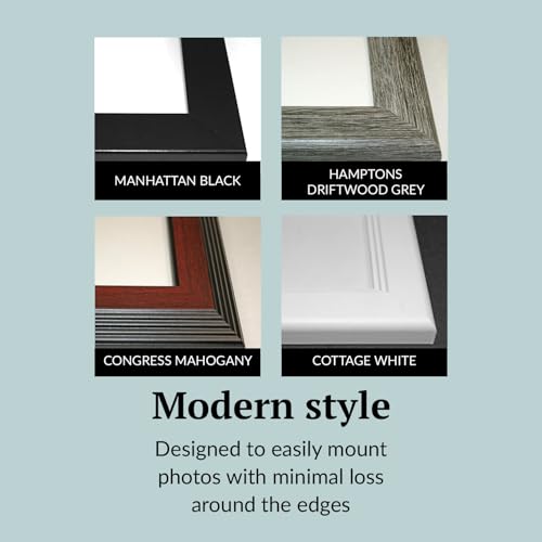Creative Letter Art - 8 Opening 5x7 Black Picture Frame with 10x40-inch Black Mat Collage including Full Strength Glass, Alphabet Photography - color: 8 opening, size: Black w/ Black