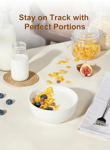 17 OZ White Ceramic Soup Bowls of 6, Cereal Bowls for Kitchen | Porcelain Bowl, For Kitchen Cereal Soup Rice Salad Pasta Dessert Snack Fruits Ice Cream, Stackable, Microwave Dishwasher Safe - size: 17 OZ(6PCS)