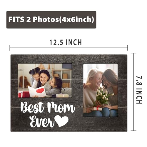 Gifts for Mom, Mothers Day Mom Gift from Daughters 3D Photo Frame Hold 4x6 Inches Two Photos, Picture Frames Present - color: mom