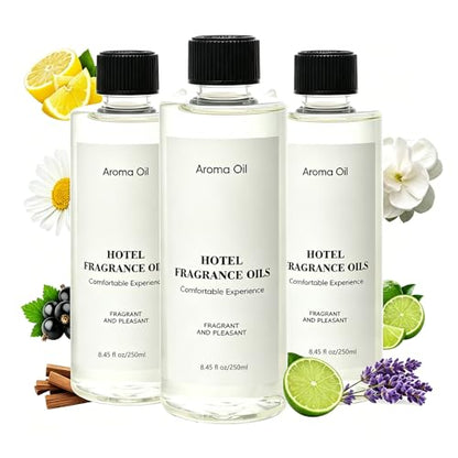 Hotel Diffuser Oil Refill Inspired by The Ritz-Carlton Hotel - 250 ml 8.45 fl oz -Aromatherapy Essential Oil- Lemon, Lavender & Wood Notes- Ideal for Ultrasonic and Waterless Diffusers - color: 3-pack Fragrance Oil