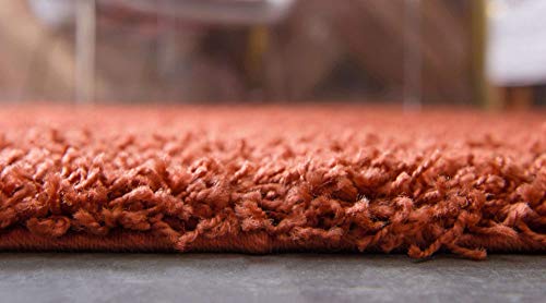 Unique Loom Solid Shag Collection Area Rug (2' x 3' 1" Rectangle, Terracotta) - color: Terracotta, size: 2' x 3'1" (Rectangular)