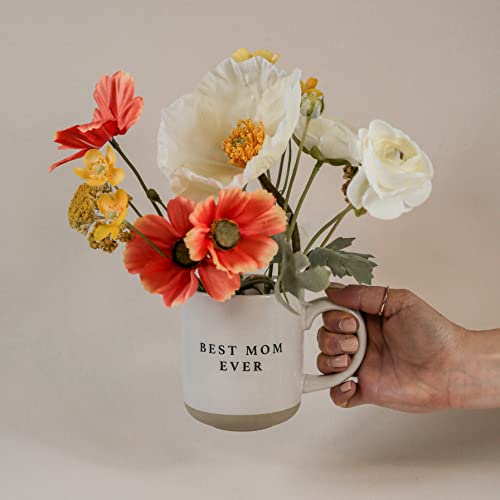 Sweet Water Decor Best Mom Ever Stoneware Coffee Mugs - 14Oz Cute Coffee Mugs for Hot and Cold Drinks - Dishwasher and Microwave Safe - Mothers Day Gift - Ideal for Tea & Espresso - style: Best Mom Ever