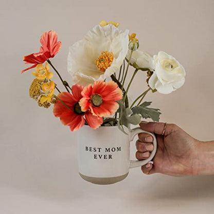 Sweet Water Decor Best Mom Ever Stoneware Coffee Mugs - 14Oz Cute Coffee Mugs for Hot and Cold Drinks - Dishwasher and Microwave Safe - Mothers Day Gift - Ideal for Tea & Espresso - style: Best Mom Ever