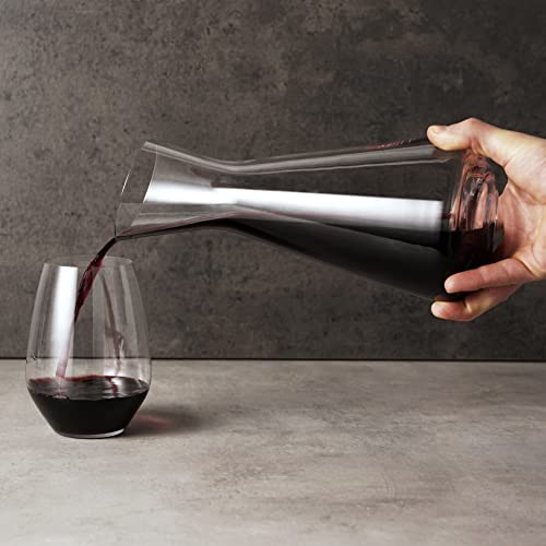 Spiegelau Style Crystal Wine Decanter, Elegant Carafe for Red and White Wine, Modern Glass Pitcher for Wedding Gifts, Housewarming, Hosting Essentials, Home Bar, 33 oz (1 L), Set of 1 - style: Decanter