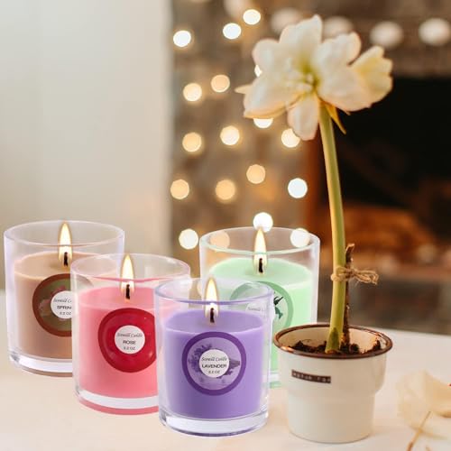 YOROXRG Scented Candles, Jasmine, Rose, Vanilla, Bergamot, fig, Lavender, Lemon, Spring,Strawberry, Rosemary, Aromatherapy Candles,Soy Wax Glass Jar Candle - 40 Pack - color: 40 Colors