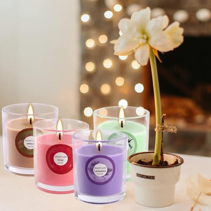 YOROXRG Scented Candles, Jasmine, Rose, Vanilla, Bergamot, fig, Lavender, Lemon, Spring,Strawberry, Rosemary, Aromatherapy Candles,Soy Wax Glass Jar Candle - 40 Pack - color: 40 Colors