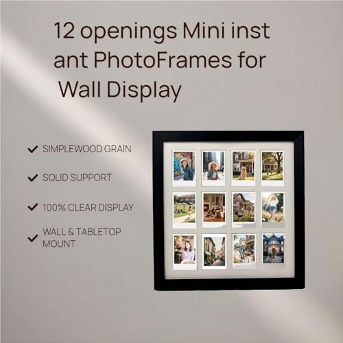 Polaroid Picture Frame Collage 2x3 Instax Mini Film-12 Openings - size: 13.85×12.6