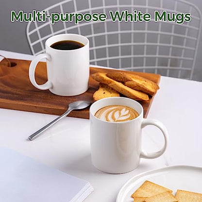 GBhome White Coffee Mugs Set of 6, 12 oz Ceramic Coffee Cups | Classic COffee Mugs for Home,Office&Restaurant,Tea/Espresso/Cappuccino. Dishwasher&Microwave Safe - color: Off White 1, size: 12 oz (6 Piece Set)