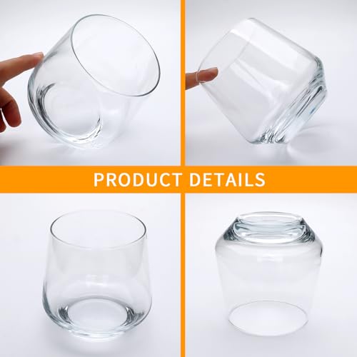 Wine Glasses Set of 12,13 oz Heavy Base Glasses Drinking Glasses | Short Glass Tumbler for Cocktail,Whiskey and Juice,Scotch or Bourbon,Dishwasher Safe Glassware,Gifts for Friend