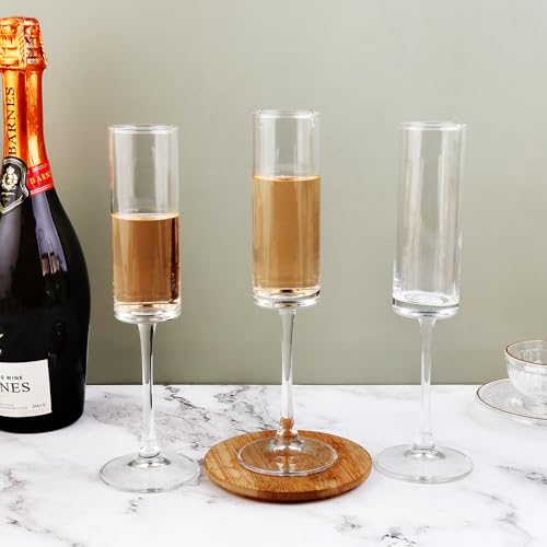 Champagne Flutes Set of 12, 160ML - Elegant Glass Champagne Flutes for Celebrations - 5.5oz Capacity, Clear (Glass, 12Pcs160ML)