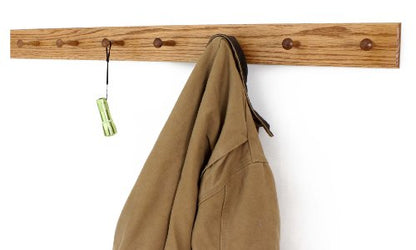 Solid Oak Shaker Peg Rack Made in The USA - Golden Oak Stain Stain 41 x 3.5 Inches with 7 Pegs - color: Golden Oak, size: 41" x 3.5" with 7 pegs