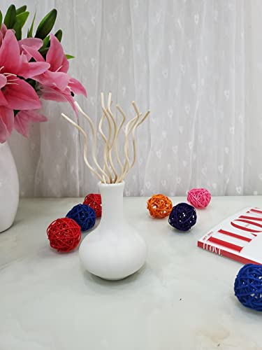 11 inchs Wavy Rattan Reed Diffuser Sticks 50PCS Natural Rattan Fragrance Aromatherapy Volatile Replacement RefillEssential Oil Aroma Diffuser Replacements Sticks for own Space (50PCS, Wood Color) - color: Wood Color