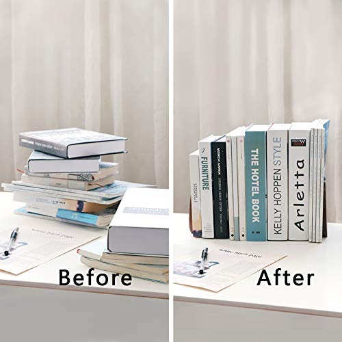 muso wood Walnut Book Ends for Shelves, 1 Pair | Non-Slip Bookends, Heavy Duty Wooden Bookend, Suitable for Books & Movies Storage - color: Walnut-1 Pair