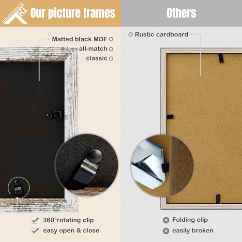 Golden State Art, 4x6 Triple Frame Distressed White- Real Glass, 1 Pack | Trifold Photo Frame Vertical Display for Desktop - Three Folding Picture Collage - color: Weathered White, size: 4x6(1 Pack)