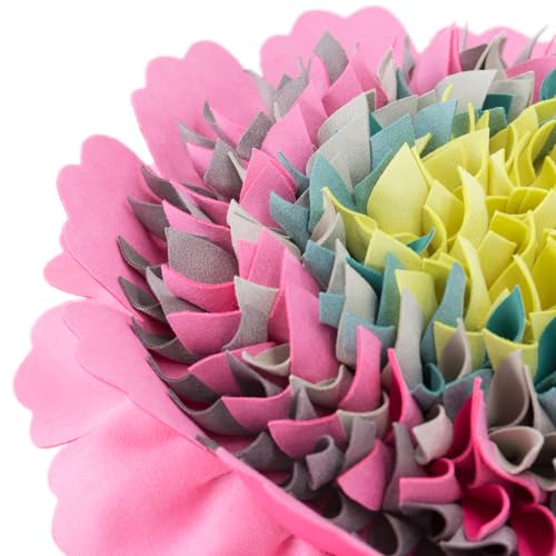 Decorative 3D Flower Round Velvet Throw Pillow Handmade Cute Floral Pillowcase with Insert Soft Elegant Accent Cushion for Couch Bed Living Room Bedroom Farmhouse Home Decor 14 Inch Hot Pink