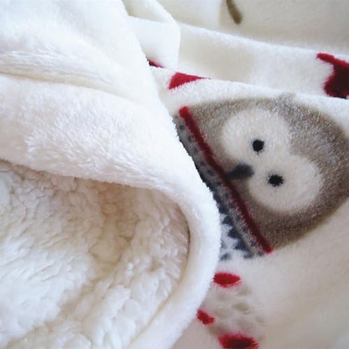 Flannel Sherpa Throw 60'' x 50''- Owl Printed Soft Plush Flannel Blanket Throws for Bed/Couch/Sofa/Office/Camping - color: A-owl, size: 50''x60''