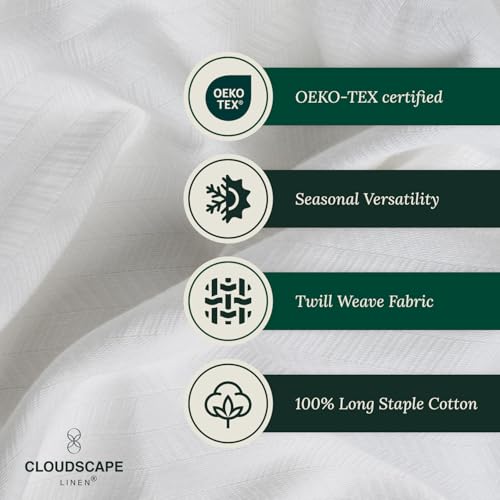 CSL Cotton Blanket King Size,Soft Herringbone Summer Blankets,108x92, White | King Size Cotton Blankets, Fits up to Cal King Bed, Soft & Breathable for All Season, Gift Ready with Reusable Tote Bag - color: 01: White, size: King / Calking (92" x 108")
