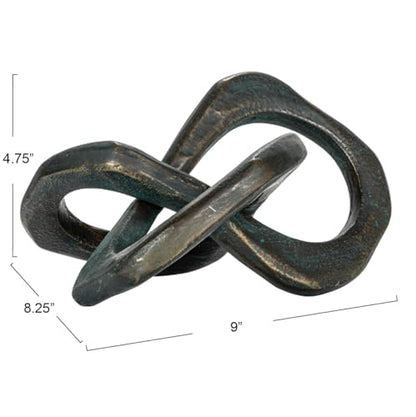 Bloomingville Antique Metal Knot Figurine, Black - color: Black