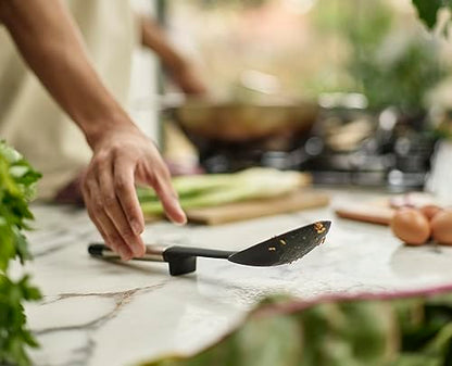 Joseph Joseph Elevate Silicone Solid Spoon, BPA Free, Heat Resistant Non Stick Kitchen Utensil, Weighted Stainless Steel Handle - style: Spoon
