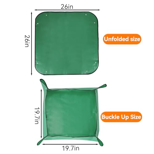 Extra Large Repotting Mat for Indoor Plant Transplanting and Mess Control Thickened Waterproof Potting Tray Foldable Potting Mat Portable Gardening Mat Garden Gifts(26"x 26") Drark Green - size: 26 x 26 Inch, Dark Green