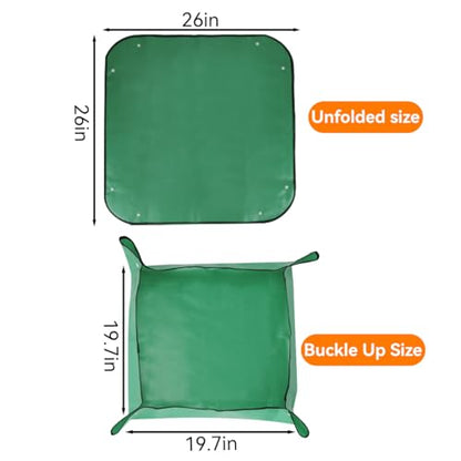 Extra Large Repotting Mat for Indoor Plant Transplanting and Mess Control Thickened Waterproof Potting Tray Foldable Potting Mat Portable Gardening Mat Garden Gifts(26"x 26") Drark Green - size: 26 x 26 Inch, Dark Green