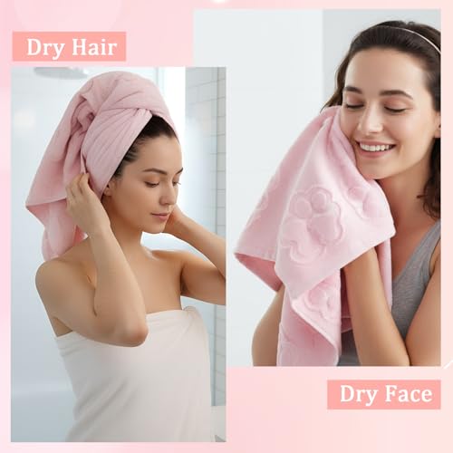 Hahafelt 3 Pack Pink Cat Bathroom Hand Towels Cute Paw Kitchen Towels Decor 100% Cotton Soft Absorbent Decorative Jacquard Weave Gifts for Kitchen Bathroom Decor, 29.5 x 13.7 Inch - style: Cat Paw
