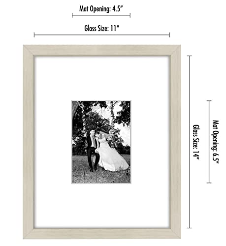 Americanflat 11x14 Picture Frame - Matted to 5x7 - Light Wood | Shatter-resistant glass, hangs vertical or horizontal, sawtooth hangers included, use with or without mat - color: Light Wood