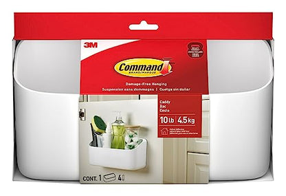 Command Organizing Caddy, 1 Caddy, 4 Large Strips | Command Strips Wall caddy, Tool Free Adhesive Organizer For Cleaning Supplies, Closets, Pantry, Home, And Office
