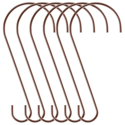Hotop 6 Pieces Heavy Duty Big S Hooks Bird Feeder Rustproof Garden Stainless Steel Hook for Tree Branch, Kitchen, Bird House, Plants, Baskets, Lanterns and Bicycles(18 Inch,Bronze) - color: Bronze, size: 18 Inch