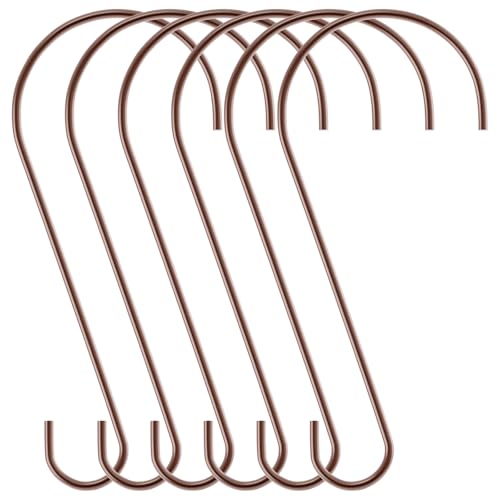 Hotop 6 Pieces Heavy Duty Big S Hooks Bird Feeder Rustproof Garden Stainless Steel Hook for Tree Branch, Kitchen, Bird House, Plants, Baskets, Lanterns and Bicycles(18 Inch,Bronze) - color: Bronze, size: 18 Inch
