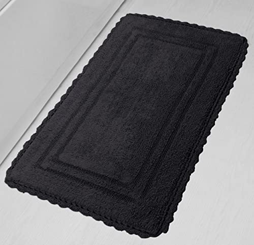Home Weavers Casual Elegance Reversible Bathmat 100% Cotton Bathroom Rugs Set, Washable Rug, Extra Soft and Absorbent Bath Rug, Kitchen Mat, Bath Mat Set, Non Slip Mat, 24"x40" Rectangle, Gray - color: Grey, size: 2' x 3'4" (Rectangular)