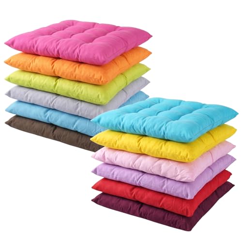 12 Pcs Square Floor Cushions for Classroom 15.7" Large Meditation Cushion Flexible Seating Floor Cushions Floor Pillows for Kids Sitting Pillows for Adults Yoga Living Room Chair Tatami Balcony