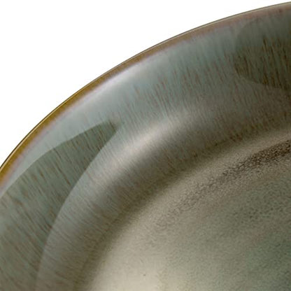 Sango Resona Moss Green Stoneware Bowls (Set of 4) – Durable Stoneware with Reactive Glaze Finish, Microwave & Dishwasher Safe, Perfect for Everyday Dining & Entertainment - color: Green/Cream, size: Pasta Bowl Set