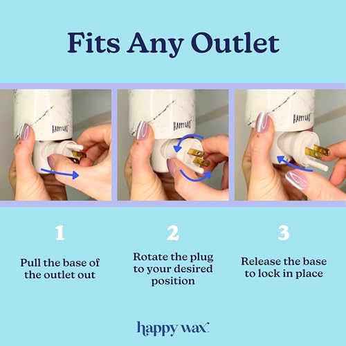 Happy Wax Black Outlet Timer Warmer for Scented Wax - Compact Ceramic Wall Plug in Wax Melt Warmer with Timer - Wax Melter for Home Fragrance with Removable Silicone Dish - color: Black
