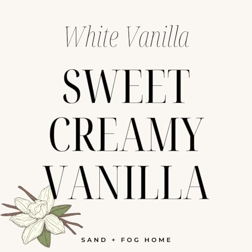 Sand + Fog Scented Candle - White Vanilla - Additional Scents and Sizes – 100% Cotton Lead-Free Wick - Luxury Air Freshening Jar Candles - Perfect Home Décor for Your Cocktail Table – 34 oz