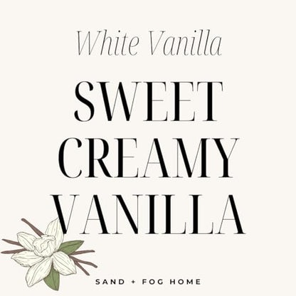 Sand + Fog Scented Candle - White Vanilla - Additional Scents and Sizes – 100% Cotton Lead-Free Wick - Luxury Air Freshening Jar Candles - Perfect Home Décor for Your Cocktail Table – 34 oz