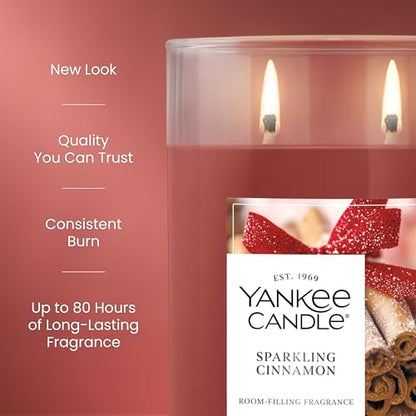 Yankee Candle Large Tumbler Scented Candle with up to 80 Hour Burn Time, Premium Plant Wax Blend for Consistent Burn, 20 oz Tumbler Candle with Room Filling Fragrance, Sparkling Cinnamon - color: Sparkling Cinnamon, size: 20oz