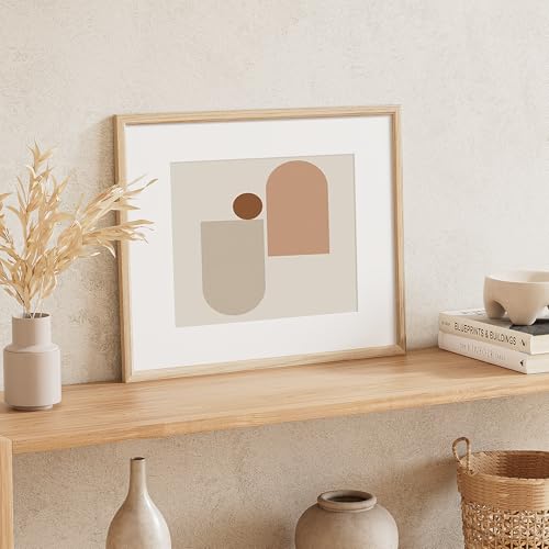 16x20 Picture Frame Natural Solid Oak Photo Frames with 11x14 Removable Mat Wall Hanging Large Handcrafted Frame with HD Plexiglass Wall and Tabletop Display Large Poster Frame - color: Oak, size: 16X20,1P