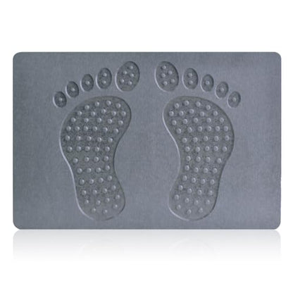 Stone Bath Mat - Diatomite Quick Non Slip Absorbent Shower Mat 23.6"×15.4" | Super Absorbent Diatomaceous Earth Mat for Bathroom, Non-Slip, Quick-Drying, Easy to Clean, Foot Massage Bumps, Gray