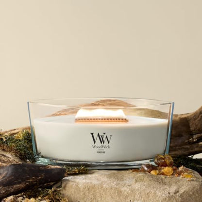 WoodWick Fireside Holiday Candle Gifts for Women and Men, 16 oz Ellipse Candle with Crackling Wick - color: Fireside, size: 16oz