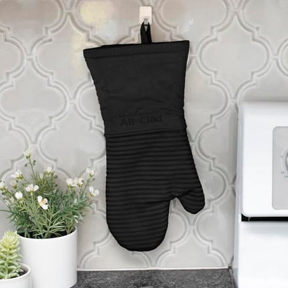 All-Clad Premium Silicone Oven Mitt and Pot Holder Set for Kitchen and Barbeque, Black - color: Black, size: Multi-Set